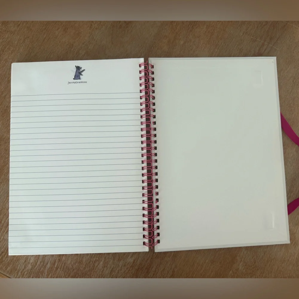 Juicy Couture Spiral Notebook Lined Pages with Pink Spiral and Band Retro Y2K
